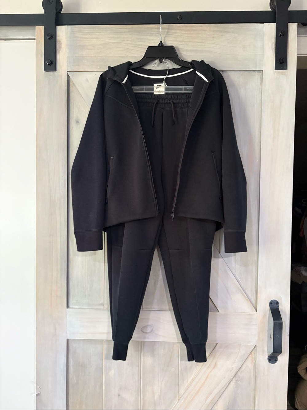 Boys Black Nike Hooded Track Suit